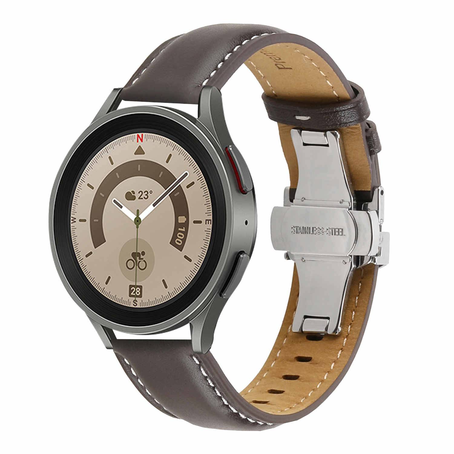Für Samsung Galaxy Watch FE 6 5 4 Normal Pro Classic Leder Armband
