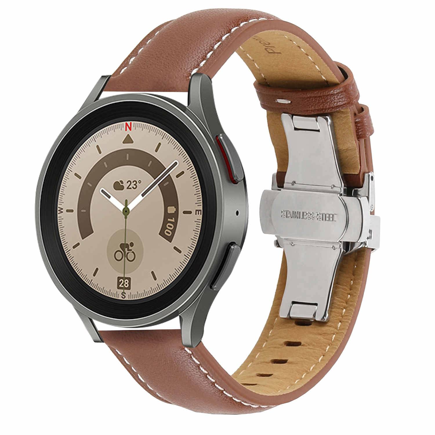 Für Samsung Galaxy Watch FE 6 5 4 Normal Pro Classic Leder Armband