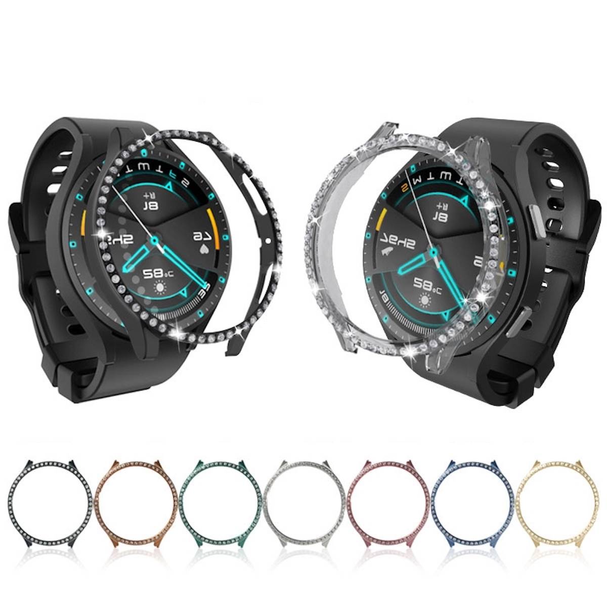 Für Samsung Galaxy Watch 5 40 mm Shockproof Diamant Design Uhr Gehäuse Schutz Case Hülle Grün