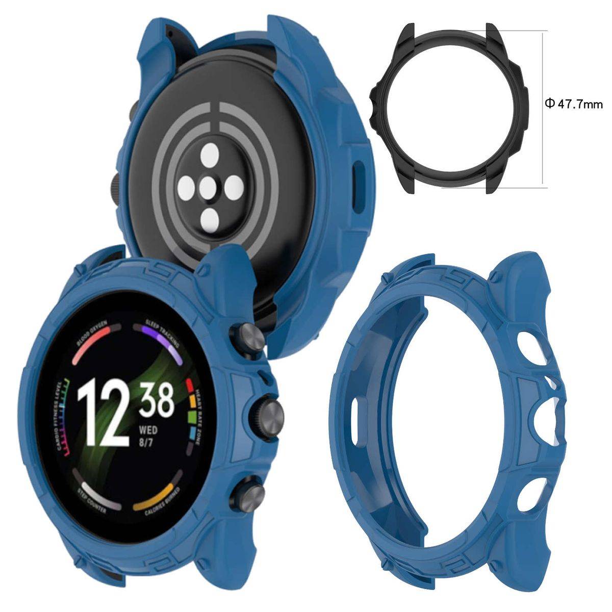 Für Fossil Gen 6 42mm Shockproof Silikon Design Uhr Gehäuse Schutz Case Hülle Blau