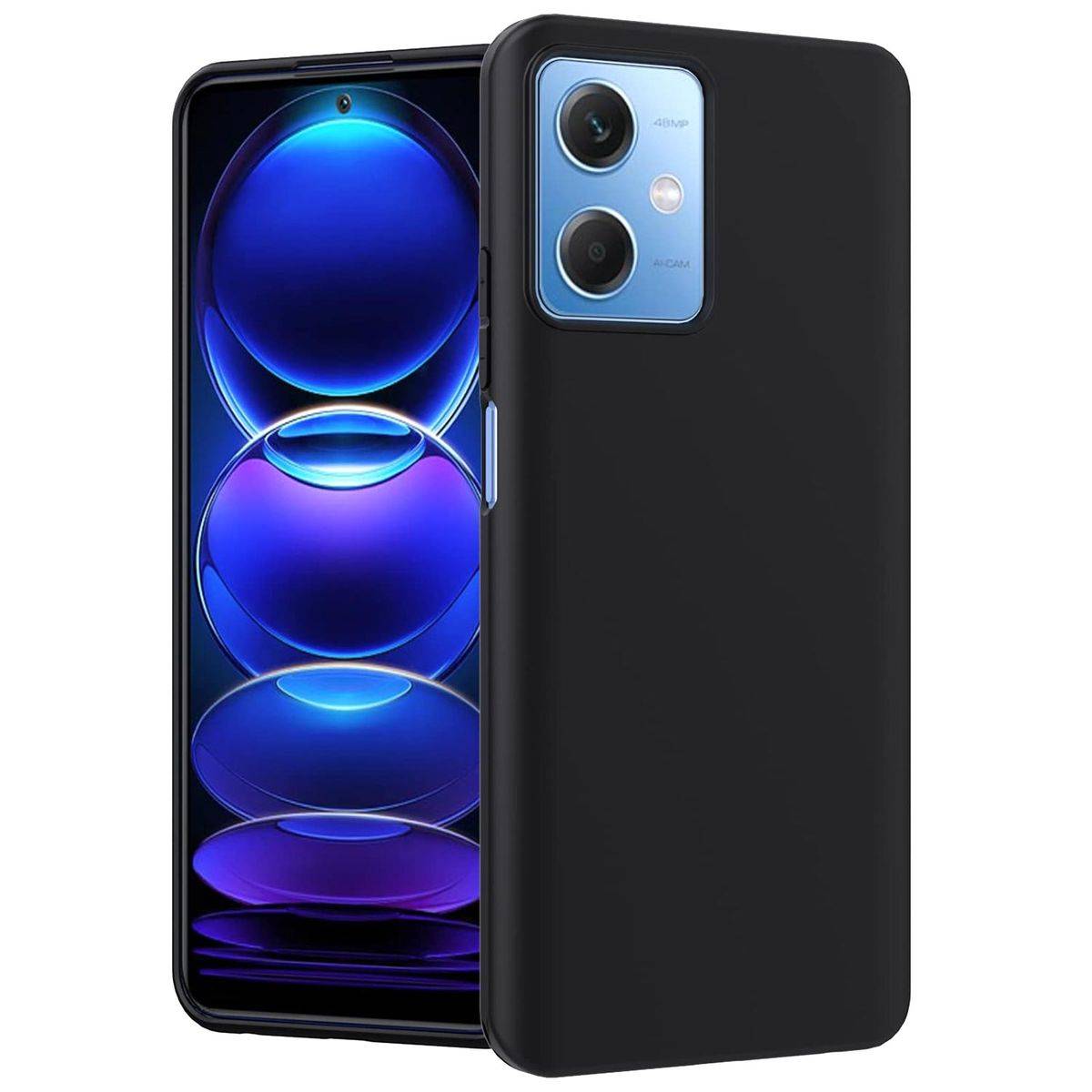 Für Xiaomi Poco X5 5G / Xiaomi Redmi Note 12 5G Silikoncase TPU Schutz Schwarz Handy Tasche Hülle Cover Etui Zubehör Neu