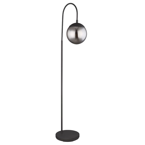 Stehlampe Stehleuchte schwarz Wohnzimmerleuchte stehend Bogenlampe mit Schalter, rauchiges Glas, 1x E27, LxBxH 39 x 25 x 150 cm Stehlampe Stehleuchte schwarz Wohnzimmerleuchte stehend Bogenlampe mit Schalter, rauchiges Glas, 1x E27, LxBxH 39 x 25 x 150 cm