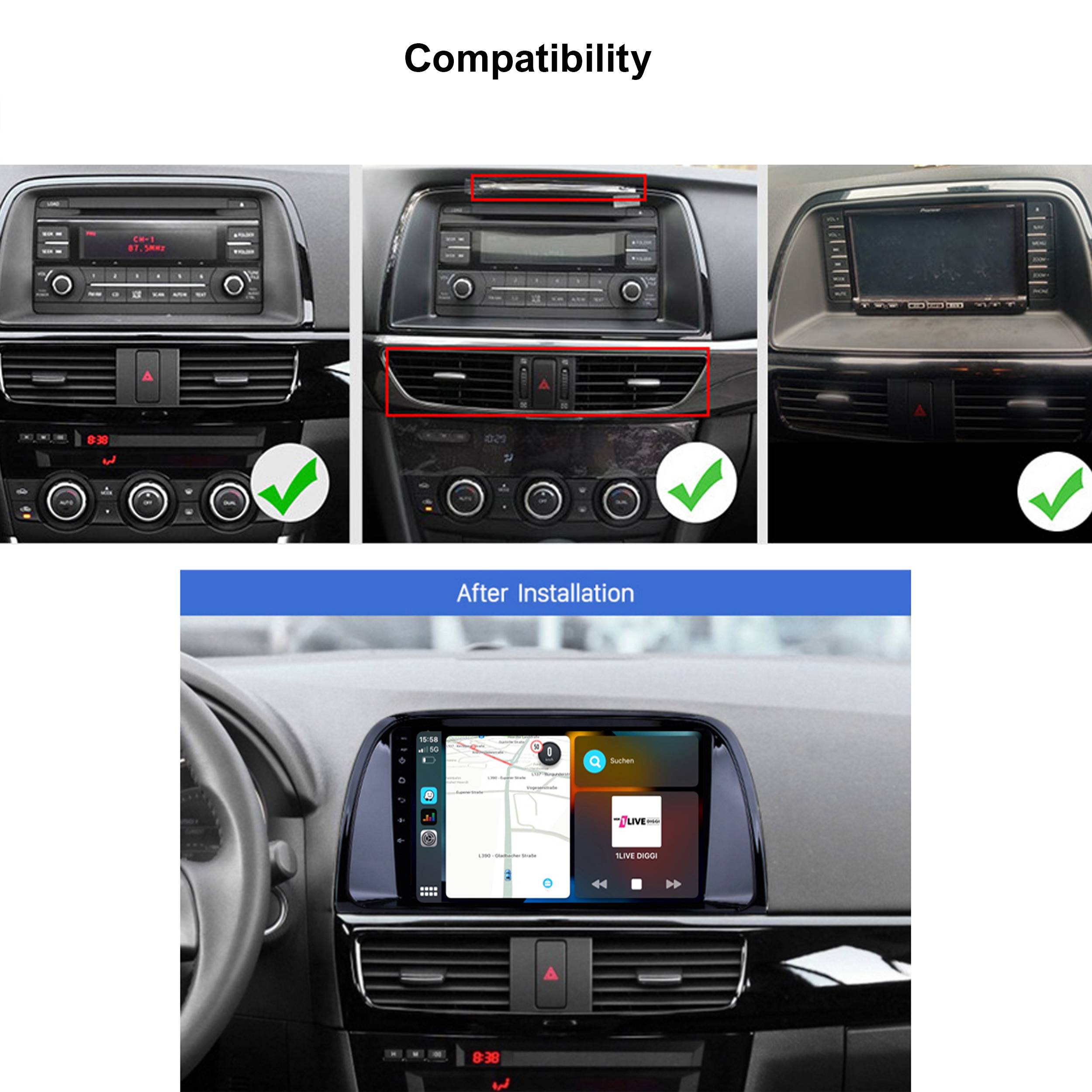 Für Mazda CX-5 11-17 9" Touchscreen Android Autoradio GPS Navigation CarPlay