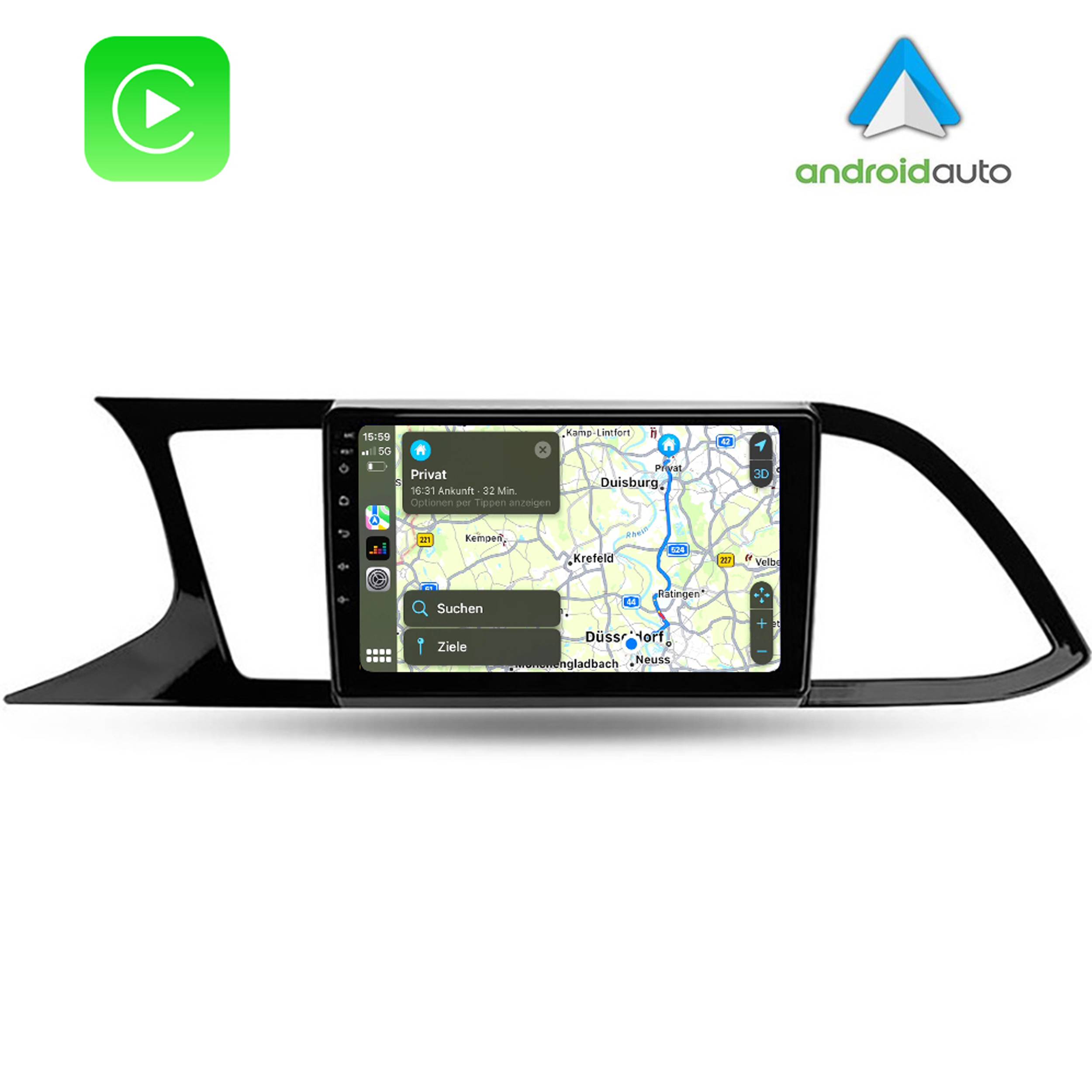 Für Seat Leon III 3 5F 9" Touchscreen Android Autoradio GPS Navigation CarPlay