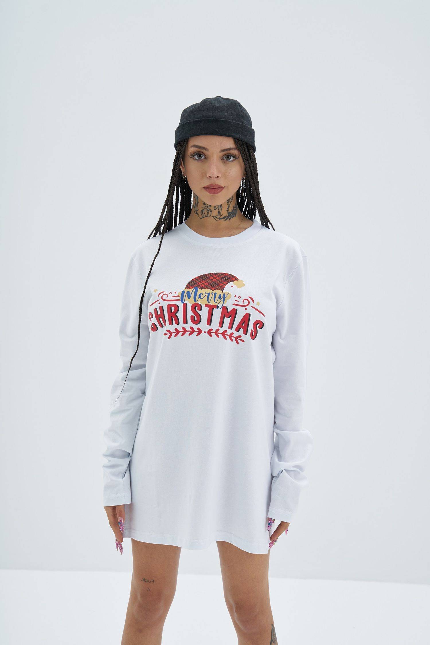 Ossy Homer 100% Cotton Baumwolle Oversize Sweatshirt Sweater Shirt Unisex weiß L Motiv-2