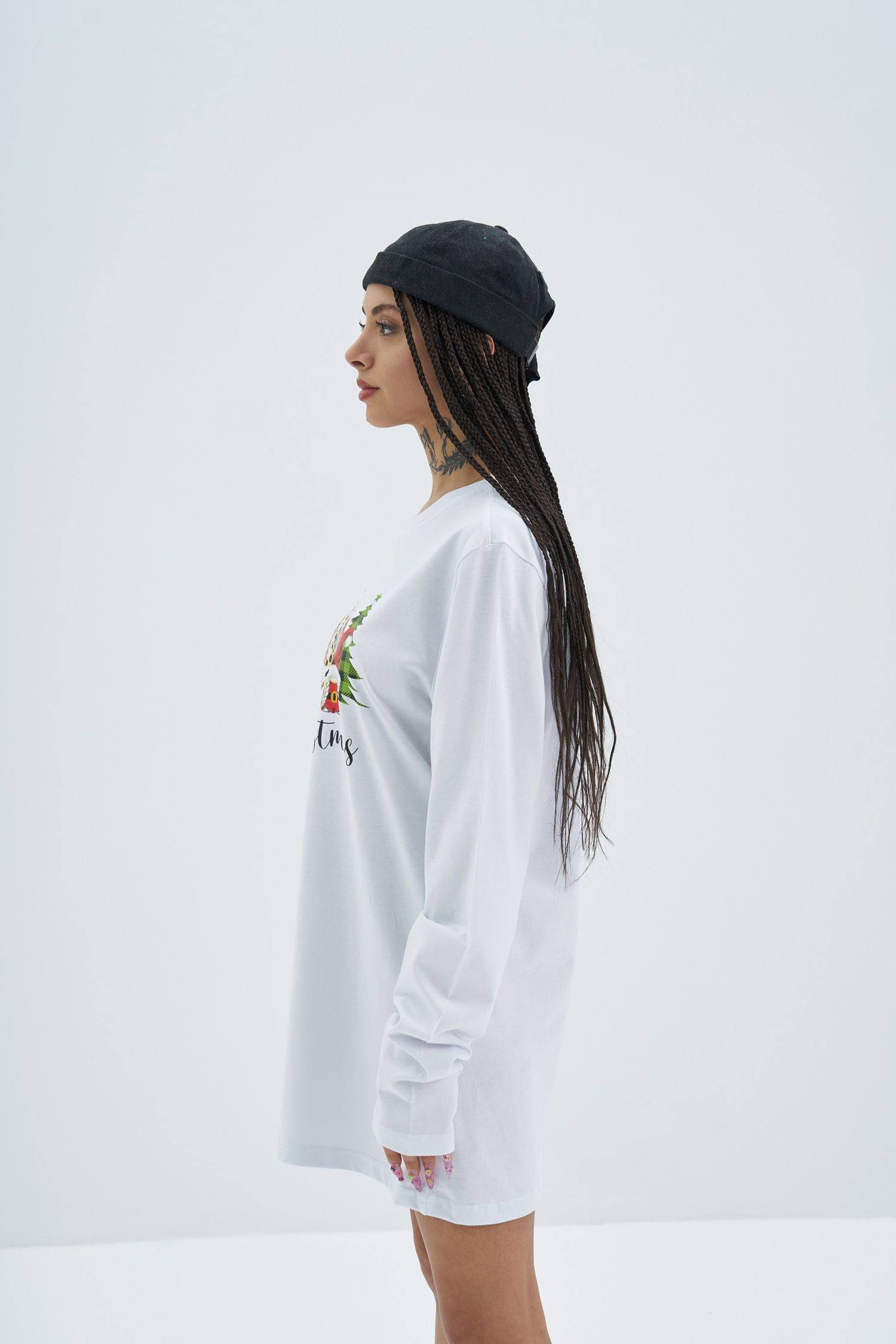 Ossy Homer 100% Cotton Baumwolle Oversize Sweatshirt Sweater Shirt Unisex weiß L Motiv-4