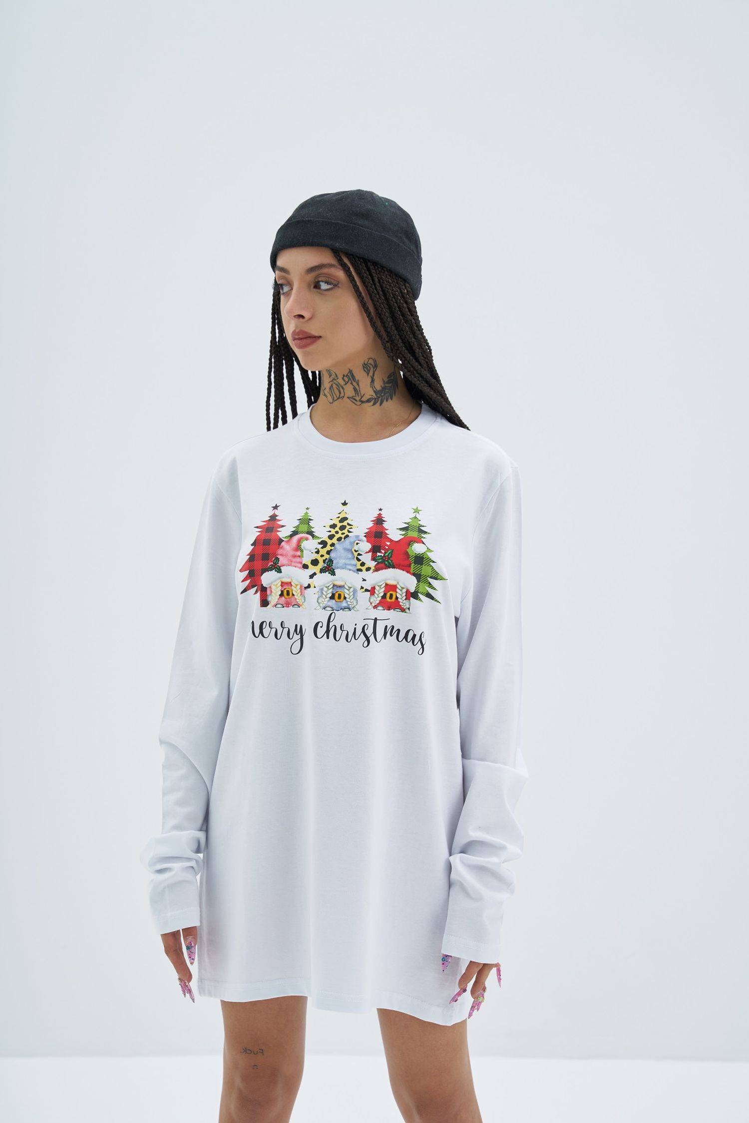 Ossy Homer 100% Cotton Baumwolle Oversize Sweatshirt Sweater Shirt Unisex weiß L Motiv-4