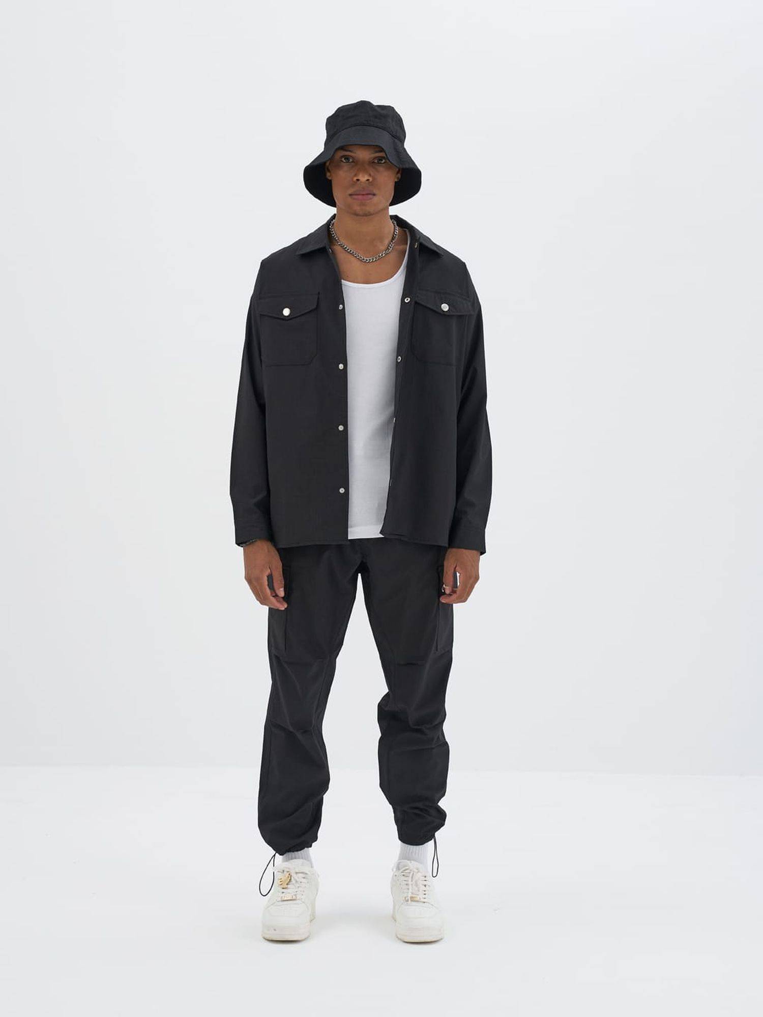 Ossy Homer Set Jacke Hose für Herren Freizeitanzug S Schwarz