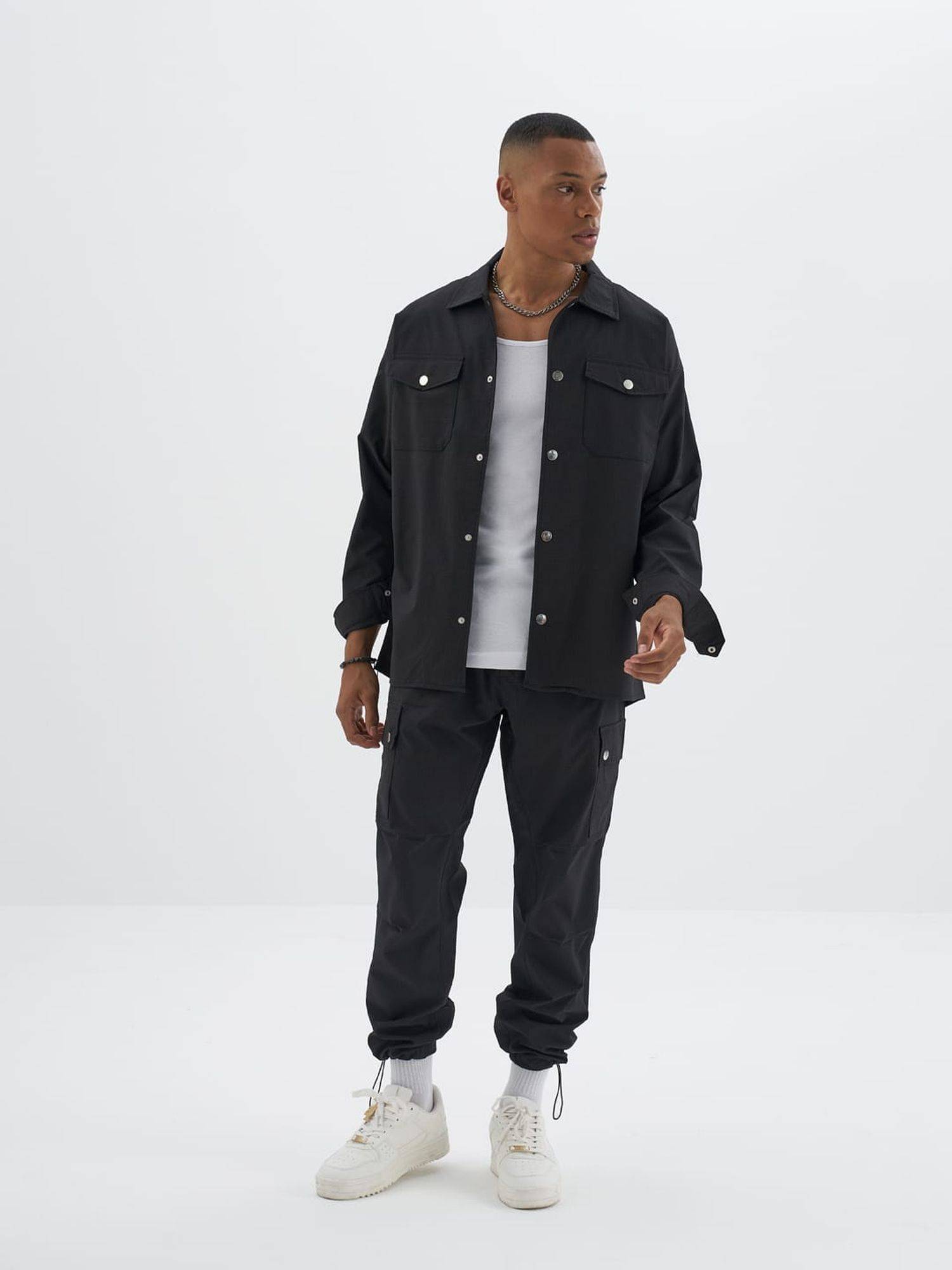 Ossy Homer Set Jacke Hose für Herren Freizeitanzug S Schwarz