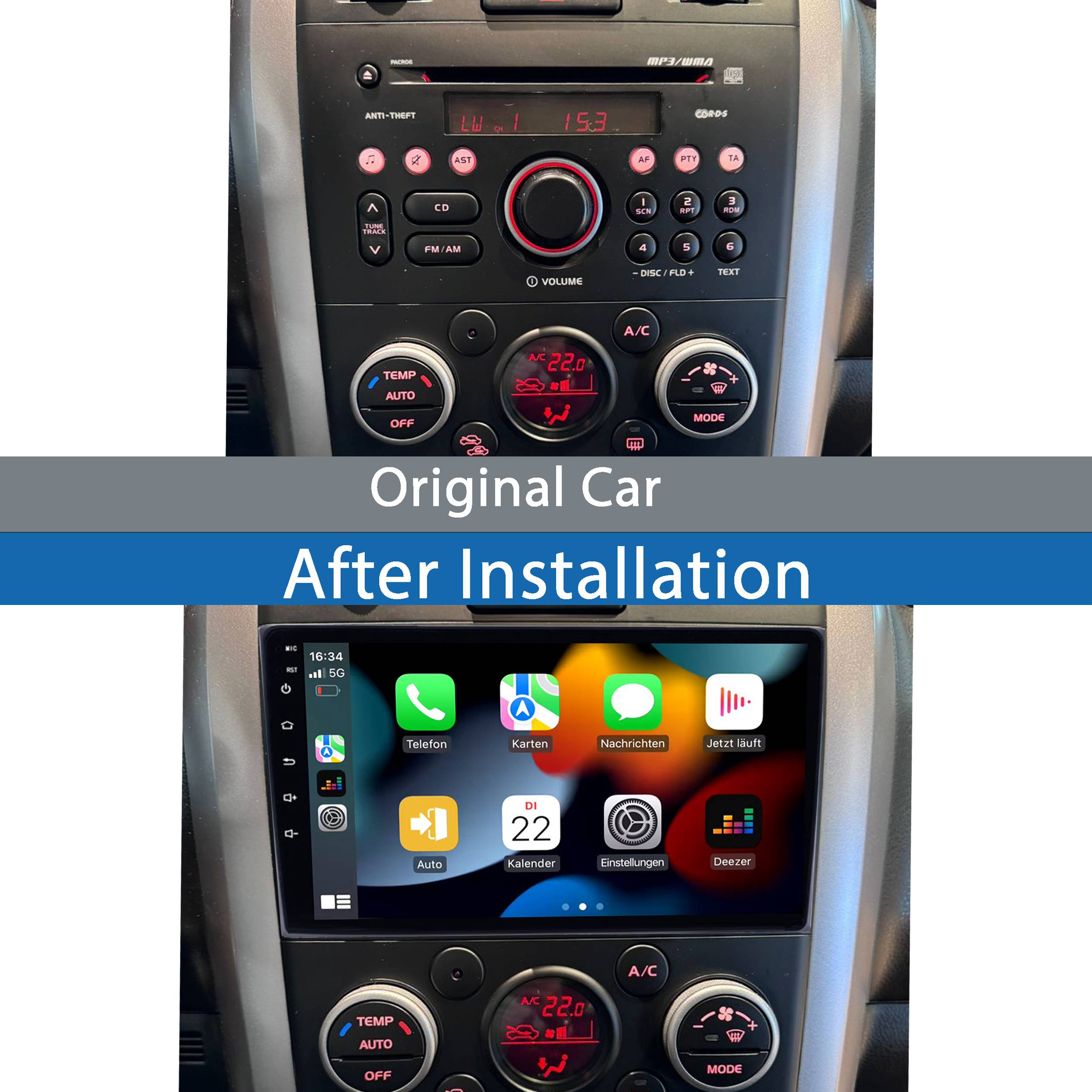 Für Suzuki Grand Vitara 9"Touchscreen Android Autoradio GPS Navigation CarPlay