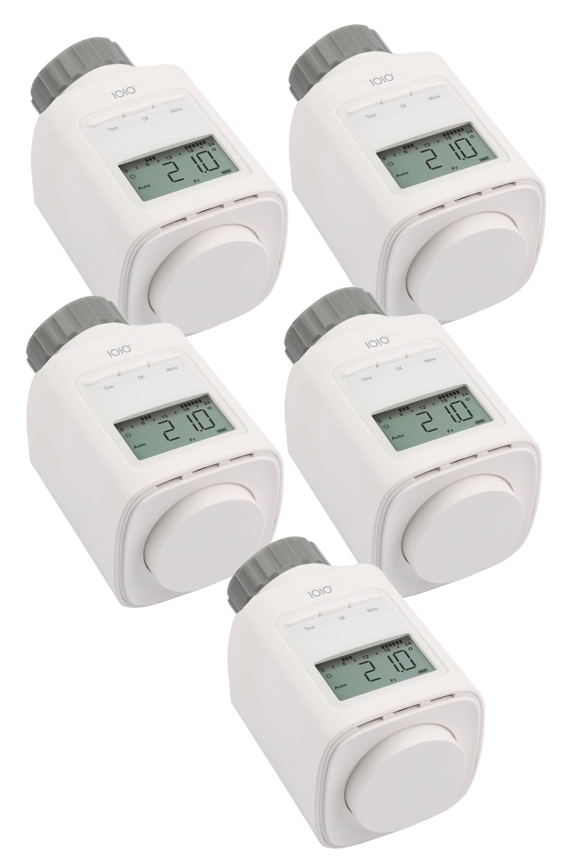 5 Stück IOIO HT 2000 Elektronischer Thermostat Heizkörperthermostat spart bis 30% Heizkosten