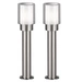 Gartenlampen Aussen silber Aussenlampe Stehleuchte Wegeleuchten Außen Modern, Edelstahl Metall weiß klar, IP54, 1x E27, DxH 12x50 cm, 2er Set Gartenlampen Aussen silber Aussenlampe Stehleuchte Wegeleuchten Außen Modern, Edelstahl Metall weiß klar, IP54, 1x E27, DxH 12x50 cm, 2er Set