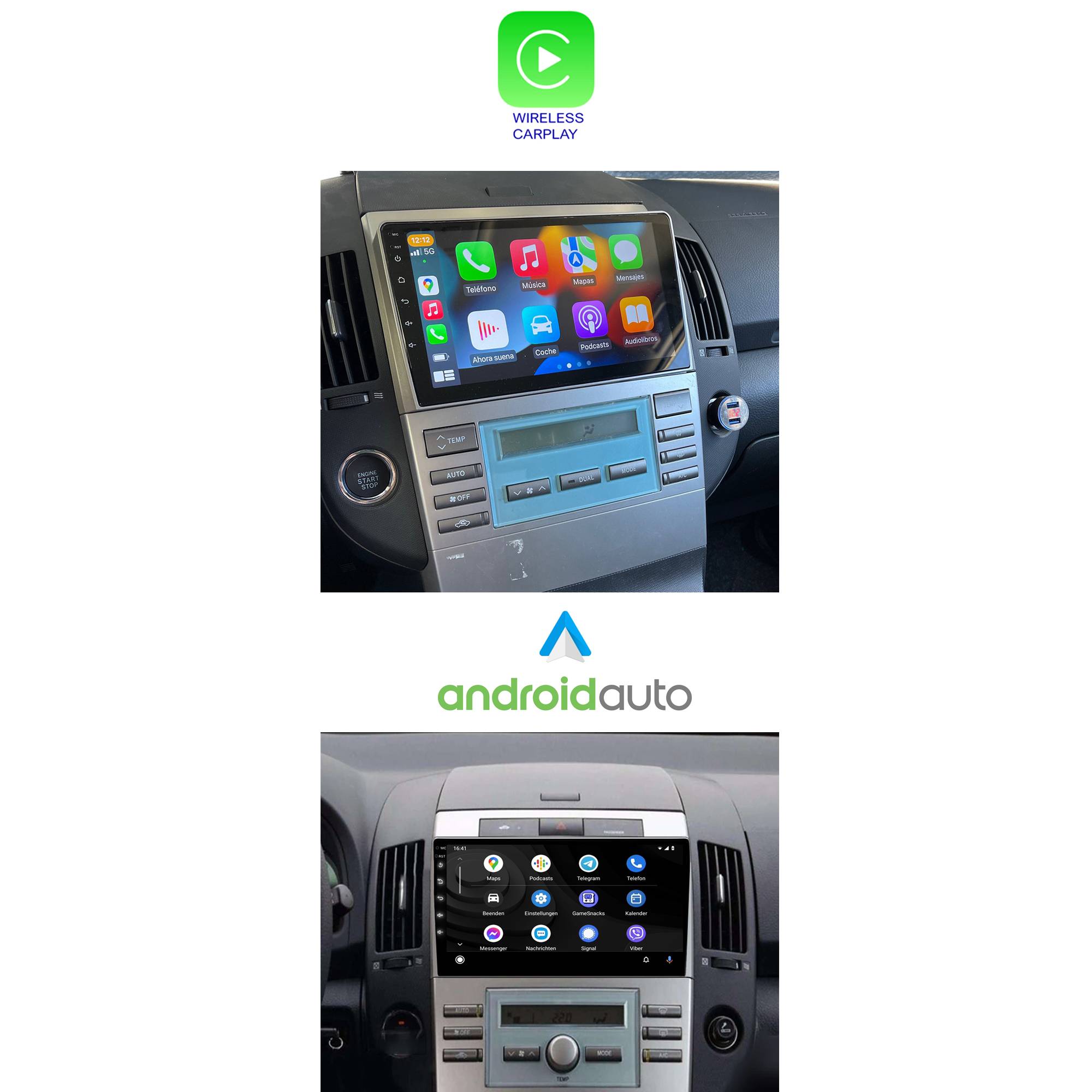 Für Toyota Corolla Verso 9" Touchscreen Android Autoradio GPS Navi CarPlay