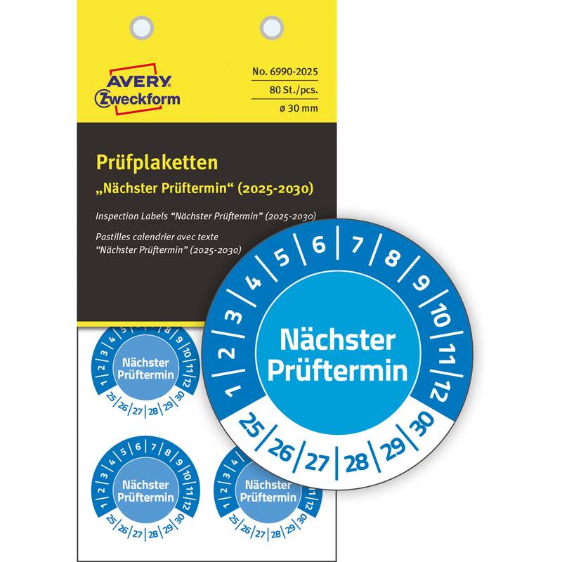 AVERY Zweckform Prüfplaketten "Nächster Prüftermin", 2025-30