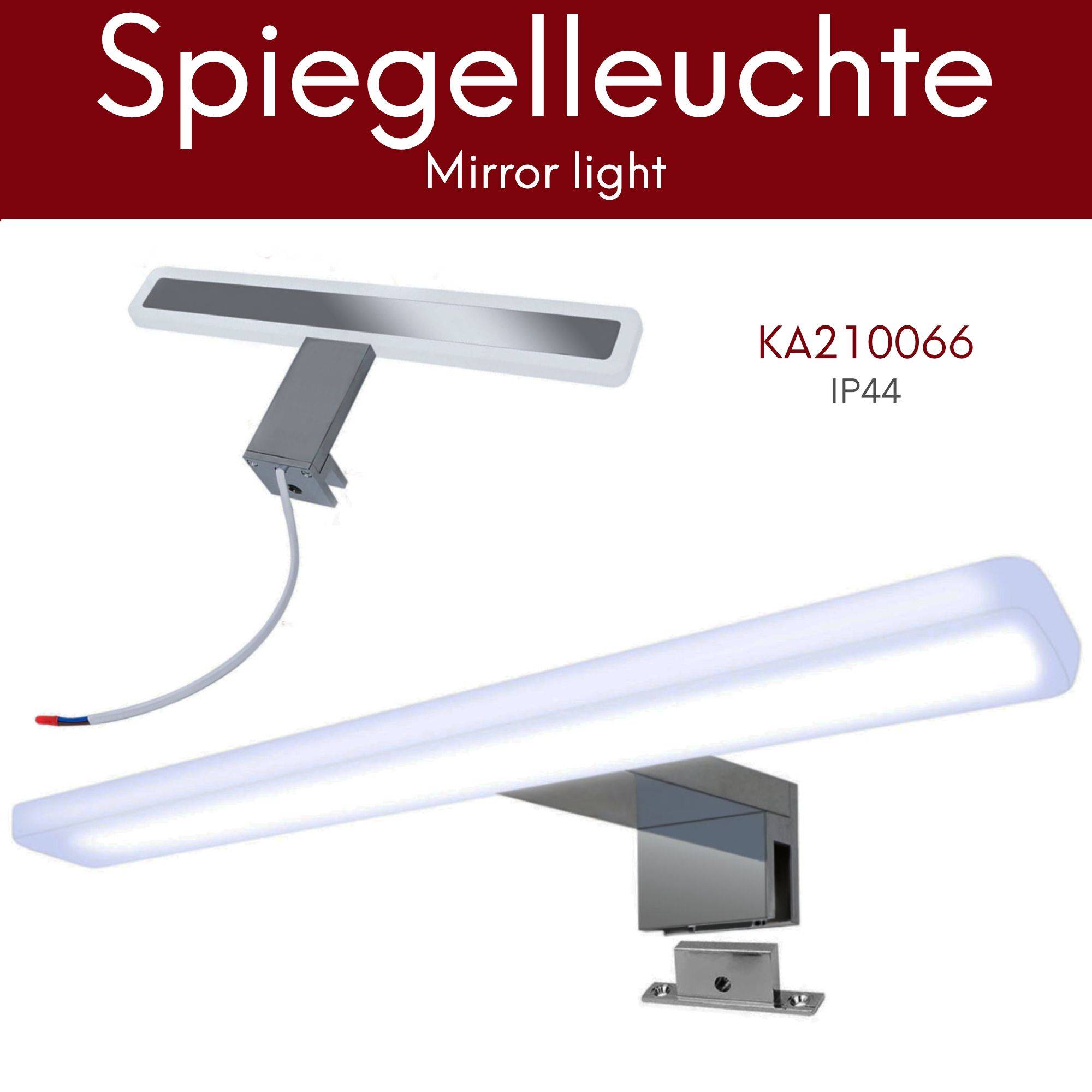 kalb I LED Badspiegel 80x40 cm platingrau mit Wandhalterung Wandspiegel Lichtspiegel