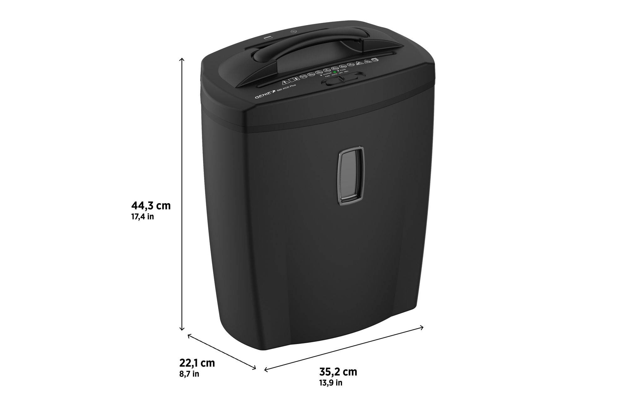 GENIE 580 Aktenvernichter 10 Blatt Partikelschnitt und CD Vernichtung schwarz