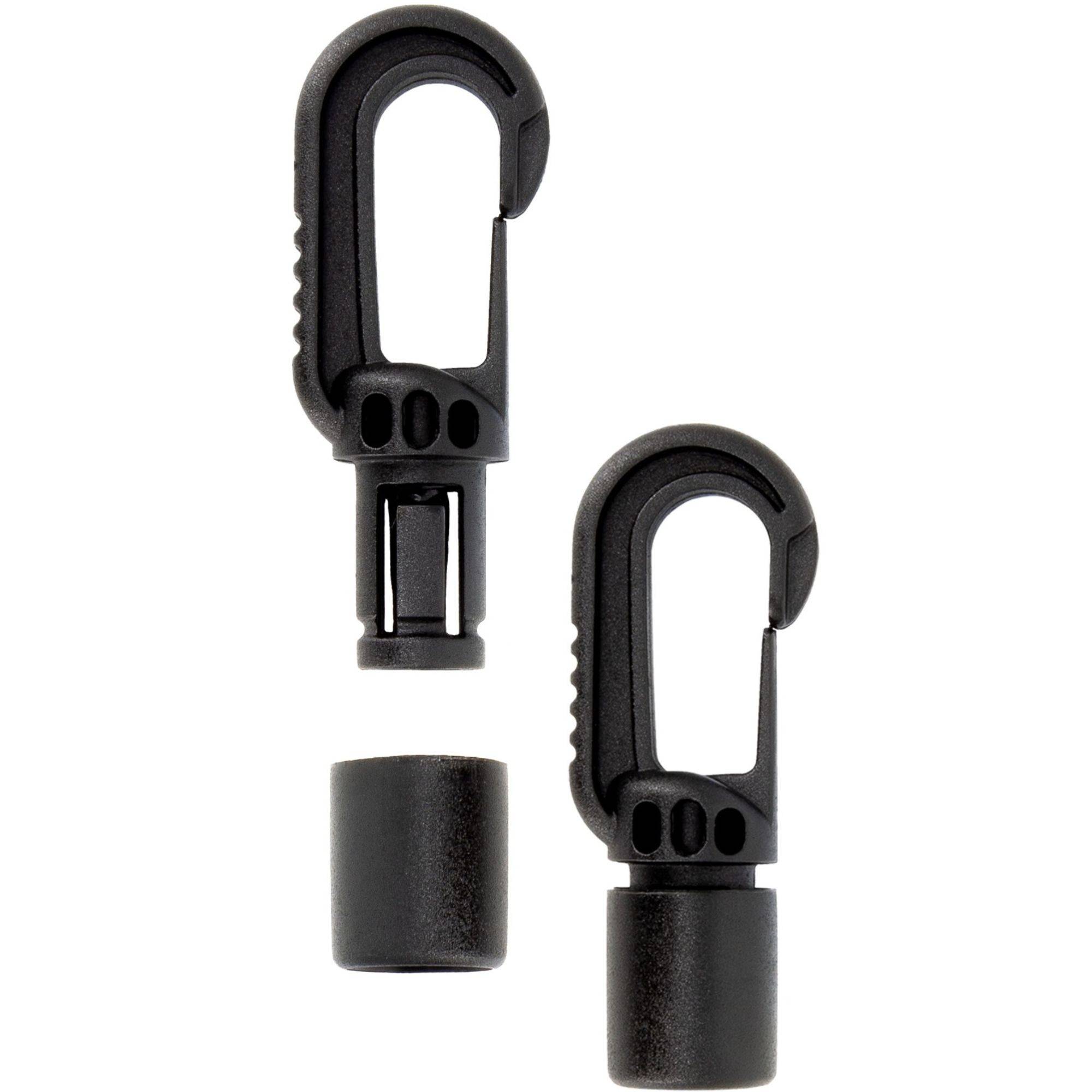 Dreamprint Kunststoffhaken Autolock Haken Spannfix Spanner Karabiner Karabinerhaken Kunststoff Schwarz für 8 mm Expanderseil Expander Gummiseil