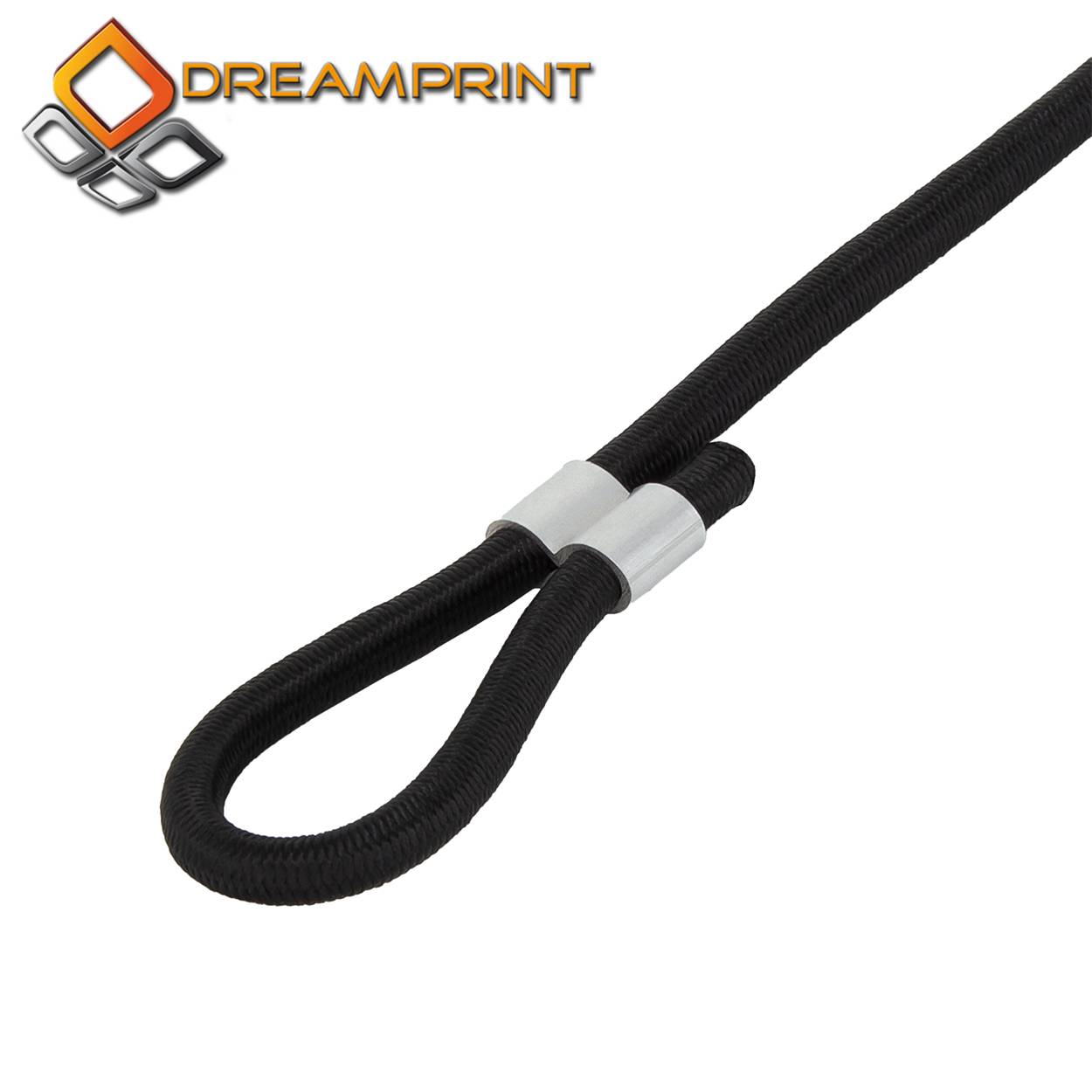 Dreamprint Expanderseil 30 m Schwarz 10 mm Gummiseil Gummischnur Spannseil Planenseil Gummileine elastisches Seil mit 20x Würgeklemmen