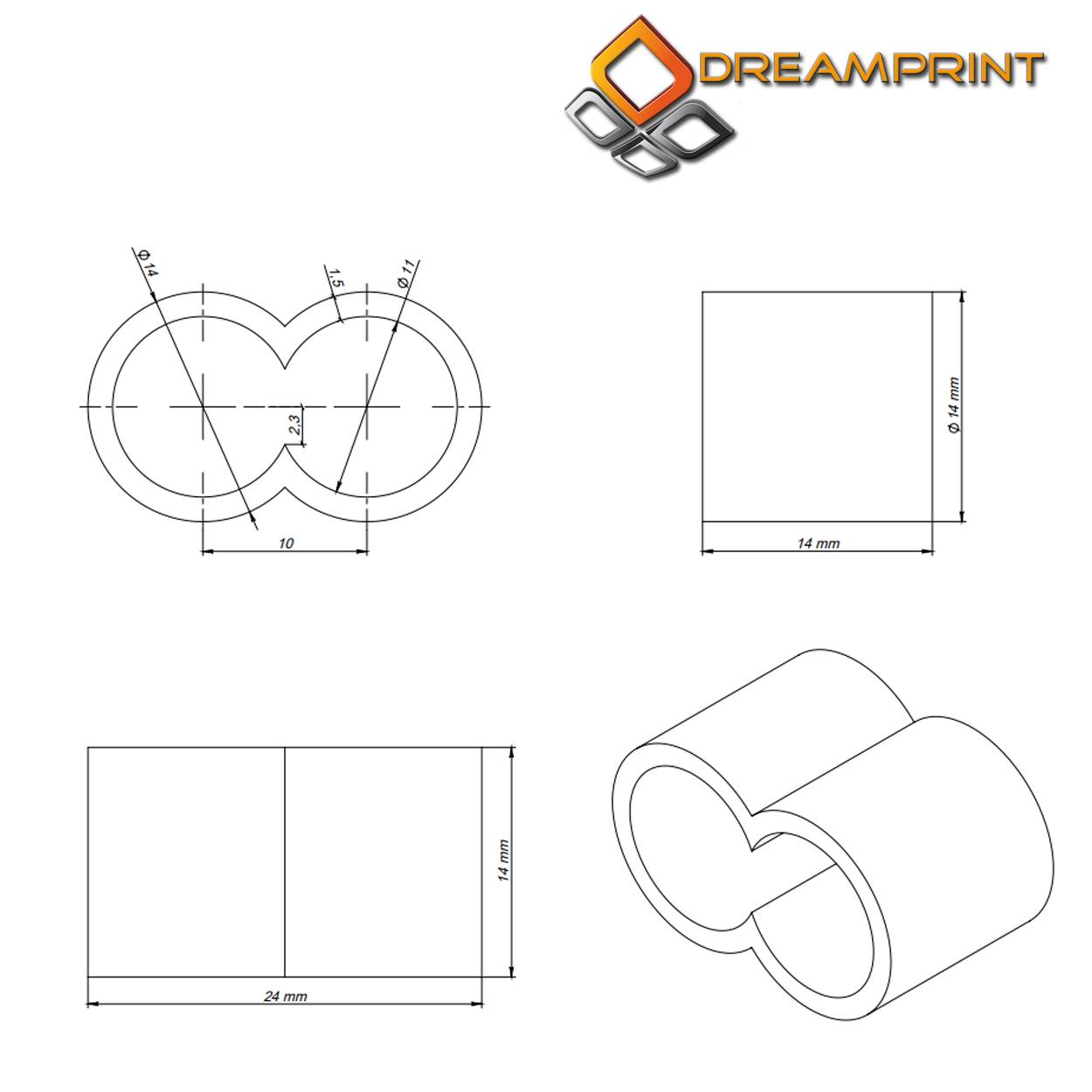 Dreamprint Expanderseil 10 m Grau 10 mm Gummiseil Gummischnur Spannseil Planenseil Gummileine elastisches Seil mit 20x Würgeklemmen