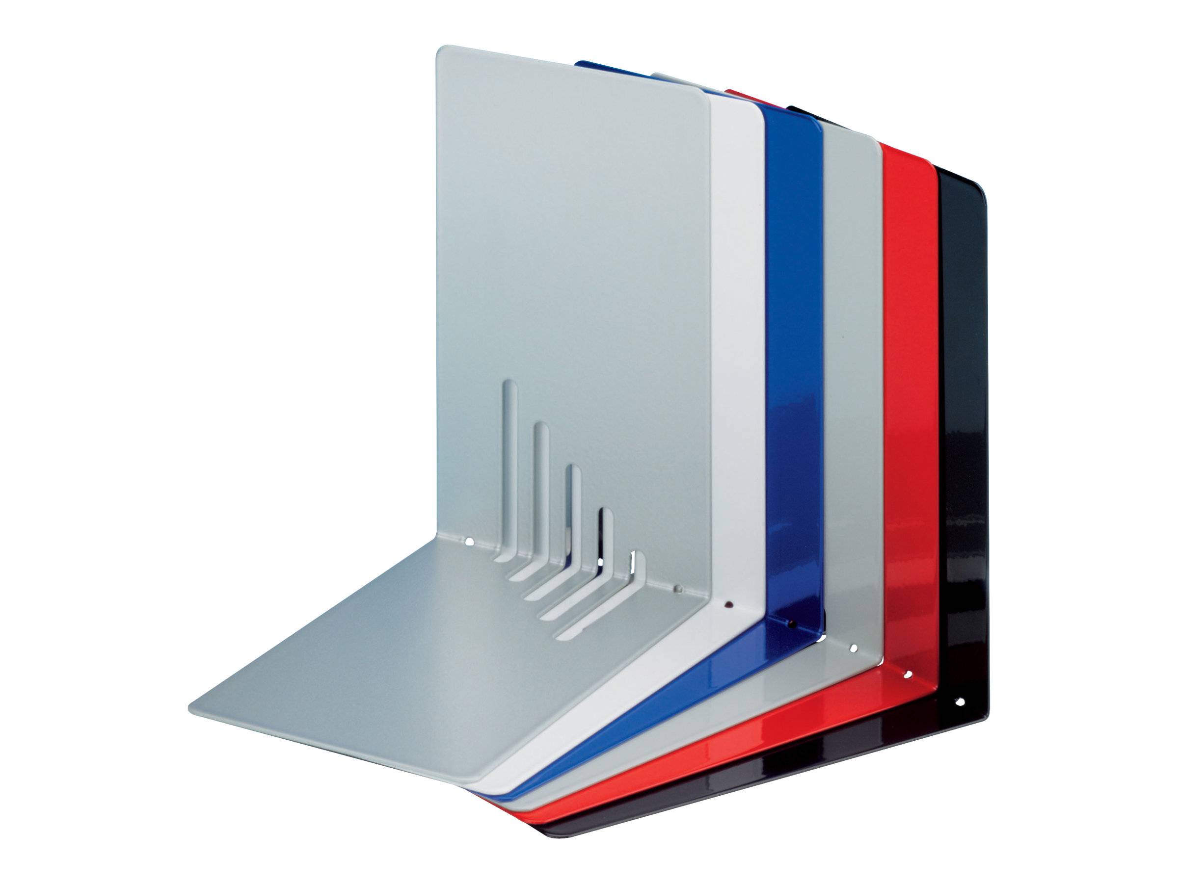Jakob Maul GmbH MAUL - Buchstütze - Metall - Gloss Gray (Packung mit 2)