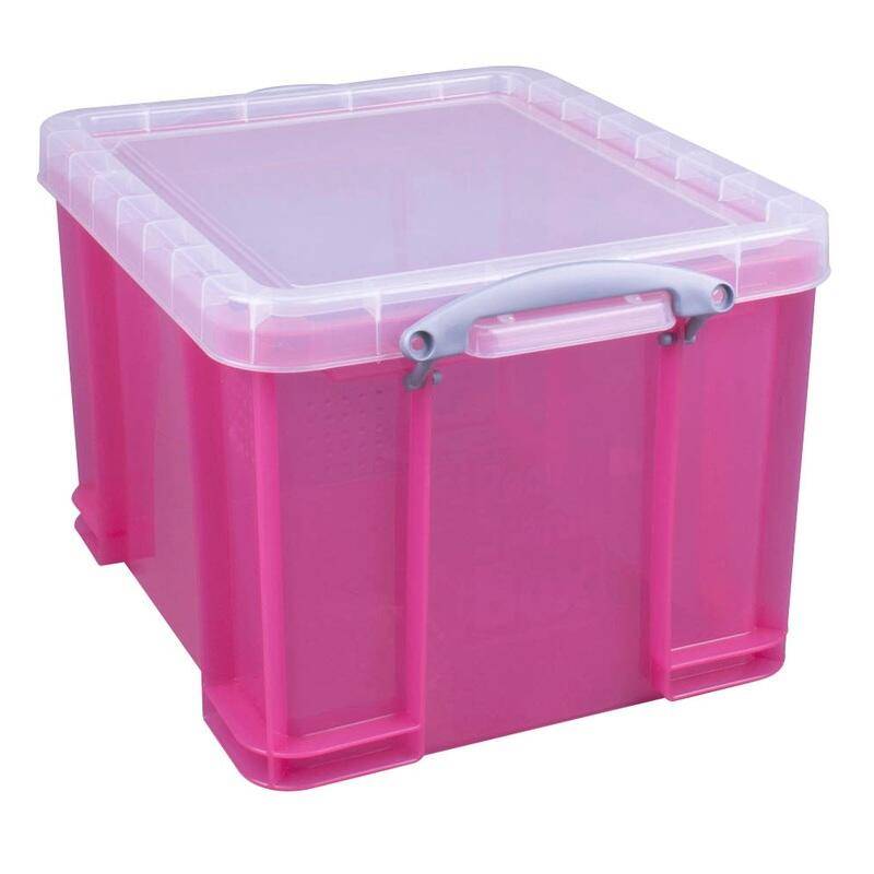 Aufbewahrungsbox 35,0 l - 48,0 x 39,0 x 31,0 cm transparent, pink