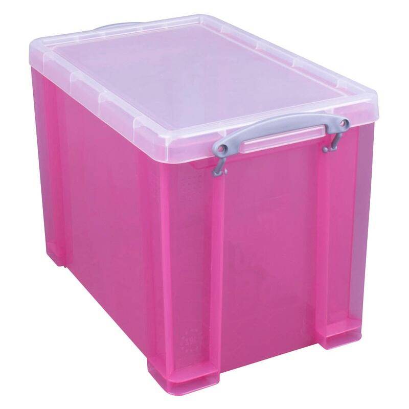 Aufbewahrungsbox 19,0 l - 39,5 x 25,5 x 29,0 cm transparent, pink