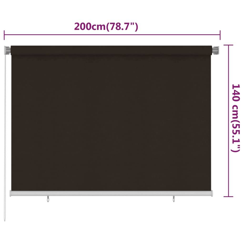 vidaXL Außenrollo 200x140 cm Braun HDPE