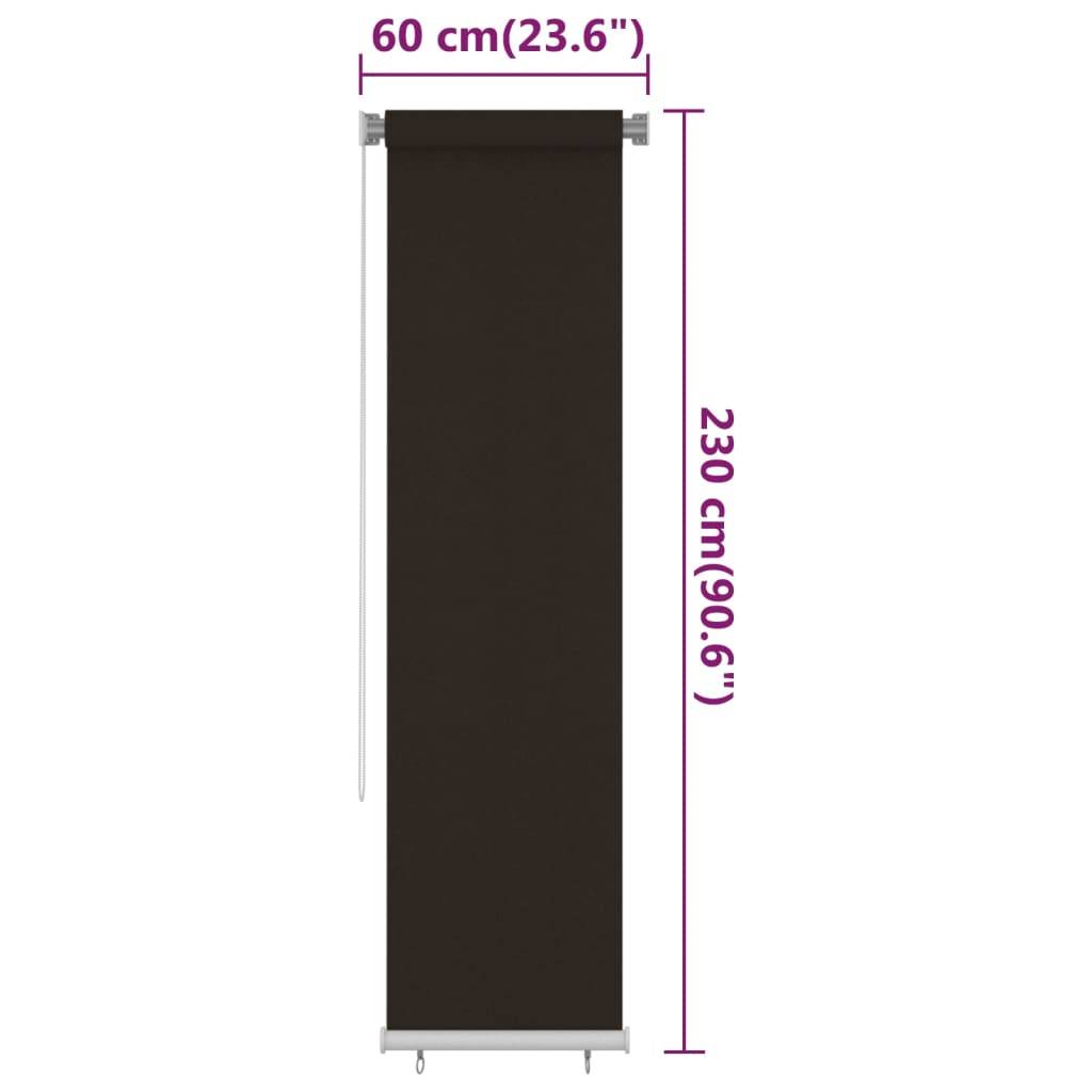 vidaXL Außenrollo 60x230 cm Braun HDPE