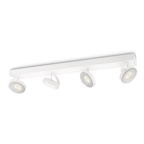 Philips Clockwork LED Spot 4flg 2000lm WarmGlowDimmen Weiß
