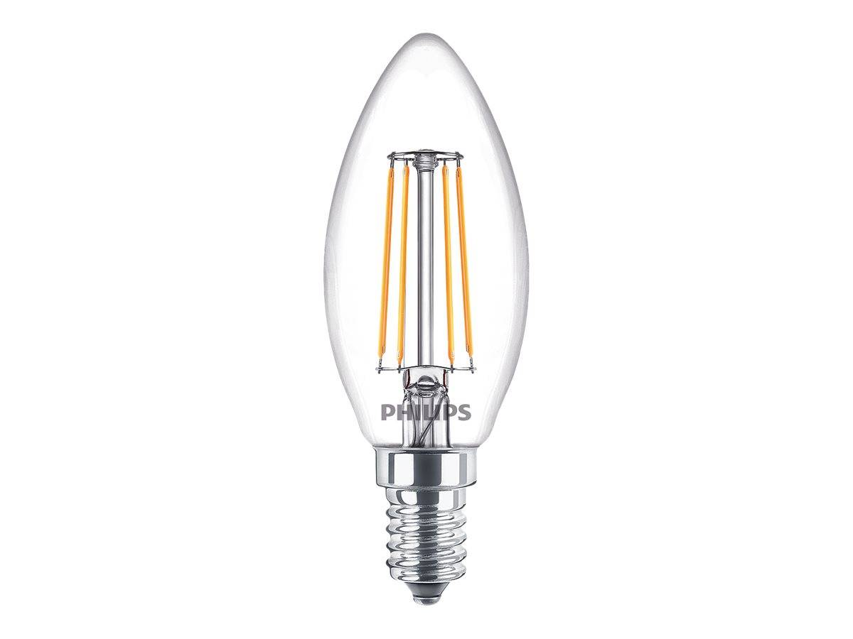 SIGNIFY - Philips - Glühbirne mit LED-Filament - Form: B35 - klar Finish - E14 - 4.3 W (Entsprechung 40 W)