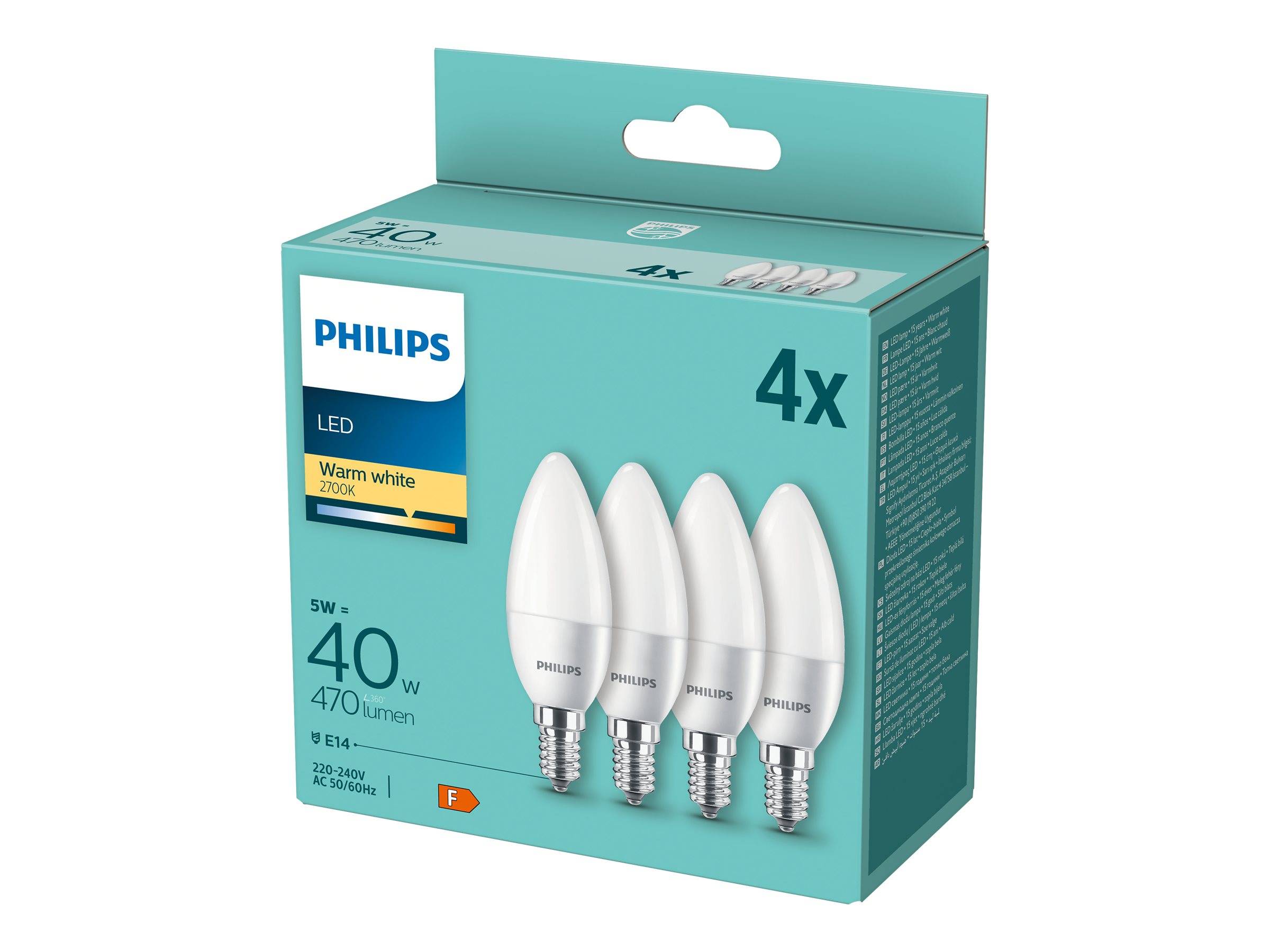 SIGNIFY - Philips - LED-Lampe - Form: B35 - matt Finish - E14 - 5 W (Entsprechung 40 W)