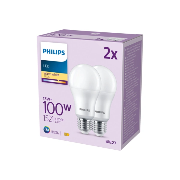 SIGNIFY - Philips - LED-Lampe - Form: A67 - matt Finish - E27 - 13 W (Entsprechung 100 W) SIGNIFY - Philips - LED-Lampe - Form: A67 - matt Finish - E27 - 13 W (Entsprechung 100 W)