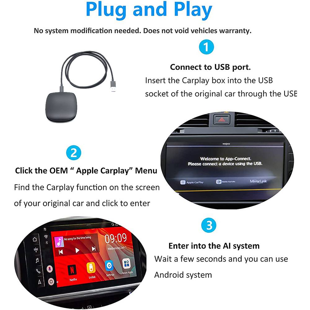 Universal Carplay - Android System AI BOX GPS Navigation Media USB Player Apps
