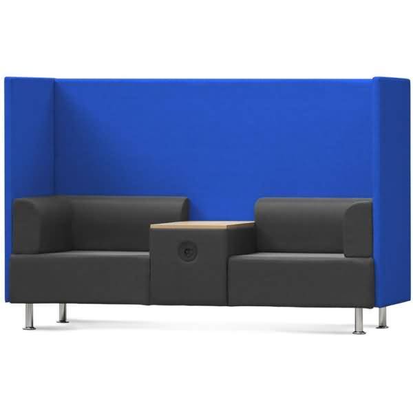 Sitzsofa Be Soft Doppelsitz + Tisch grau/blau