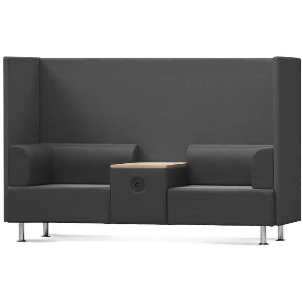 Sitzsofa Be Soft Doppelsitz + Tisch grau/schwarz
