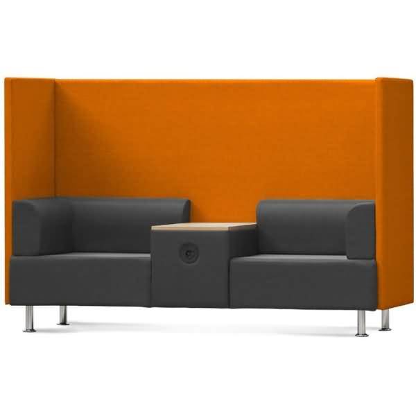 Sitzsofa Be Soft Doppelsitz + Tisch grau/orange