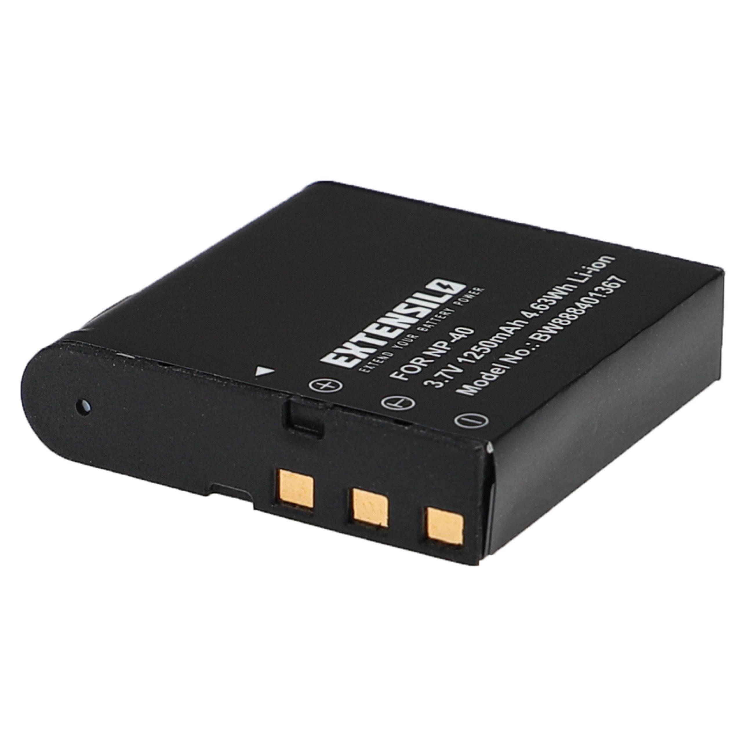EXTENSILO 3x Akku kompatibel mit Praktica DV-HD12, 10.10 FHD, DX-1, DVC 510, DR15, DR-15, DVC 14.1 HDMI Kamera (1250 mAh, 3,7 V, Li-Ion)