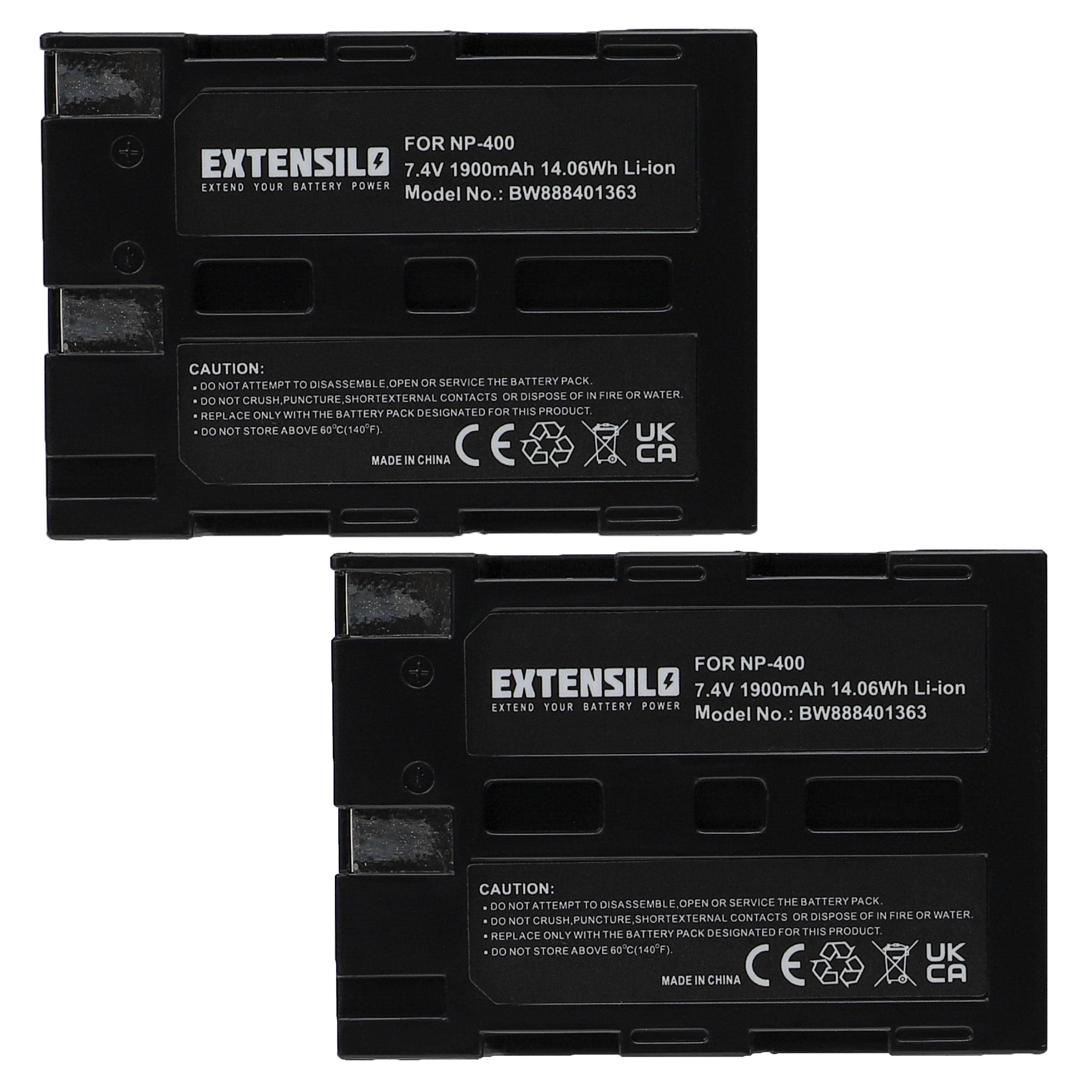 EXTENSILO 2x Akku kompatibel mit Samsung GX-10, GX-20 Kamera (1900mAh, 7,4V, Li-Ion)