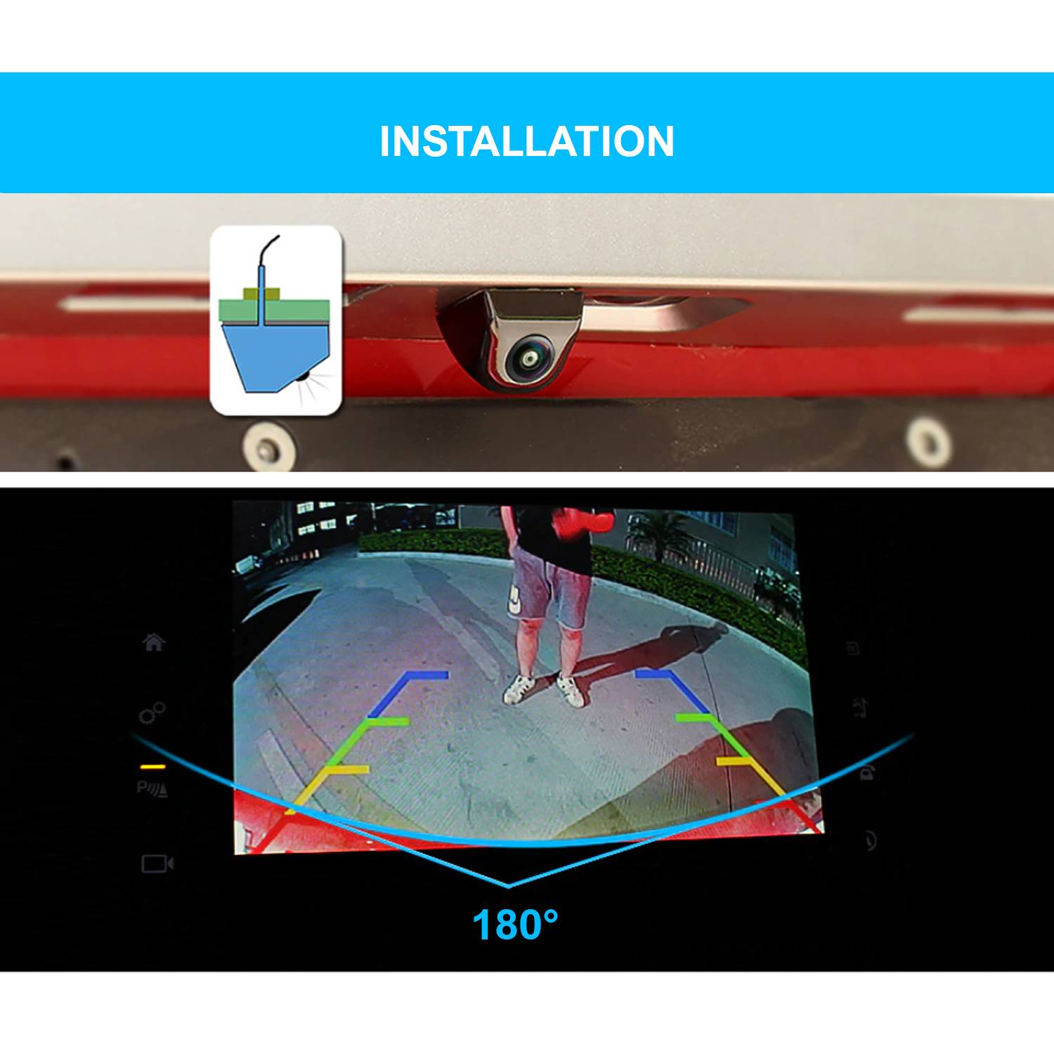 Universal Kofferraumleiste/Griffleiste AHD Front Kamera oder Rückfahrkamera CCD Chip