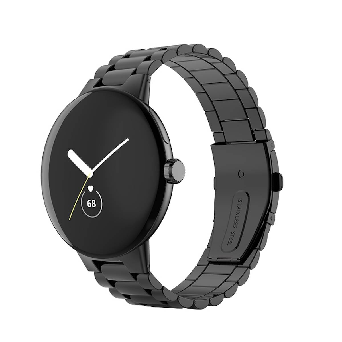 Für Google Pixel Watch 3 41mm / 2 / 1 Stahl Metall Ersatz Band Schwarz