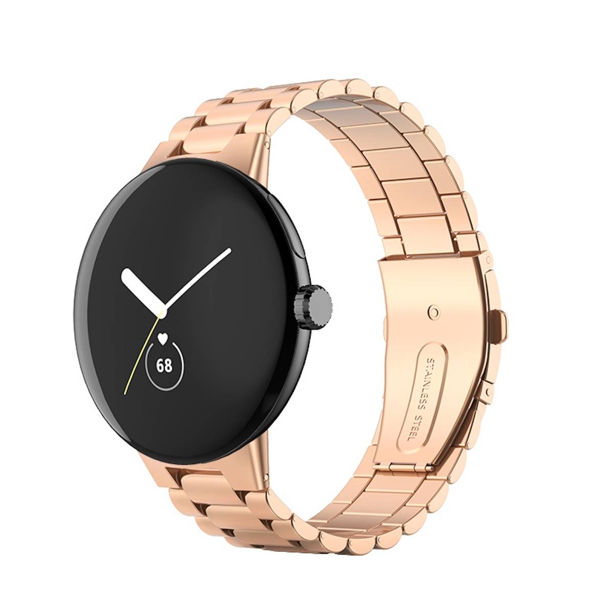 Für Google Pixel Watch 3 41mm / 2 / 1 Stahl Metall Armband Rose Gold