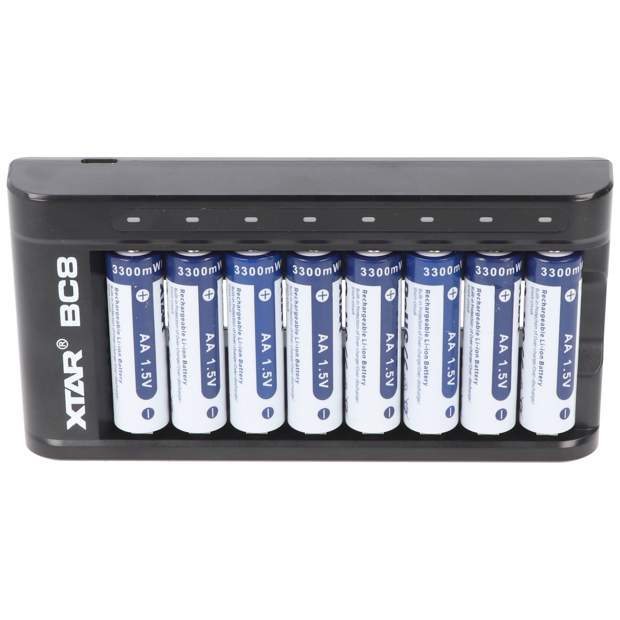 BC8 Schnell-Ladegerät für Li-Ion 1.5V Akku und 1,5V NiMH 1,2V Akkus AA AAA