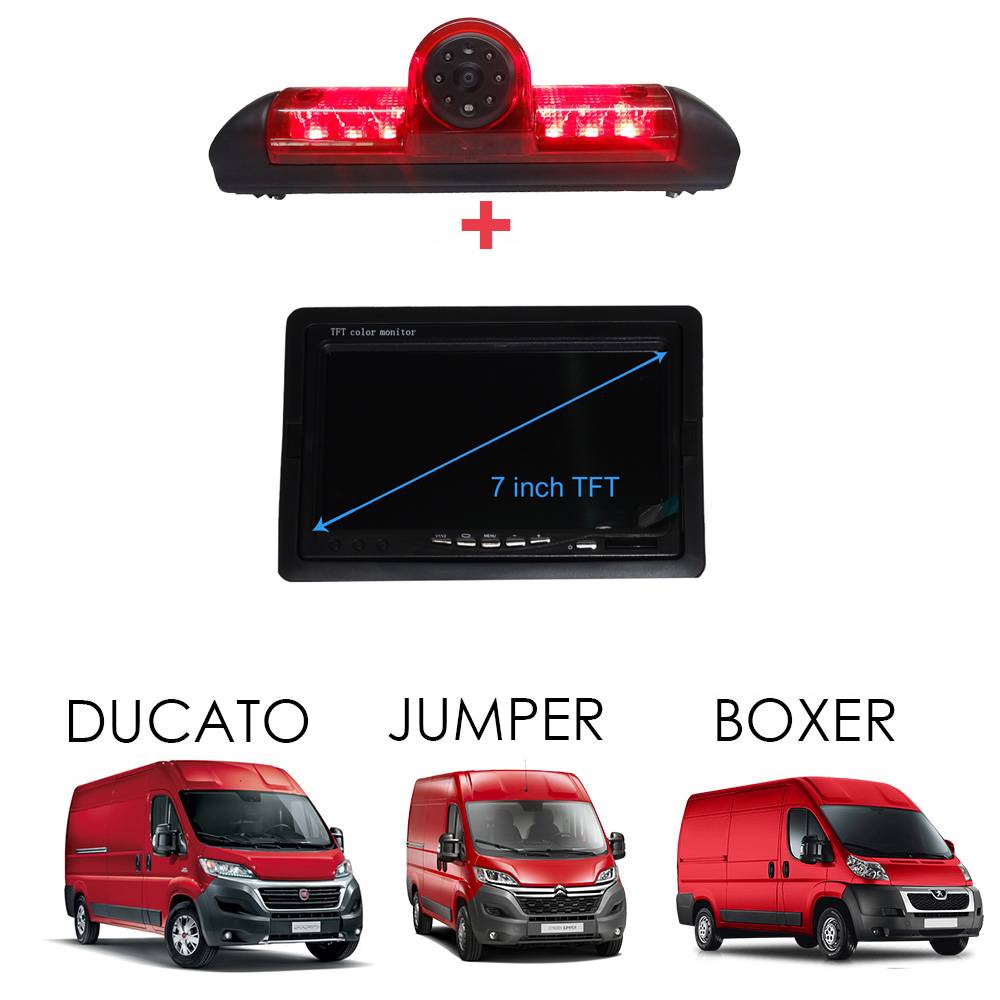 Für Citroën Jumper Fiat Ducato Peugeot Boxer Rückfahrkamera LED + 7" MONITOR