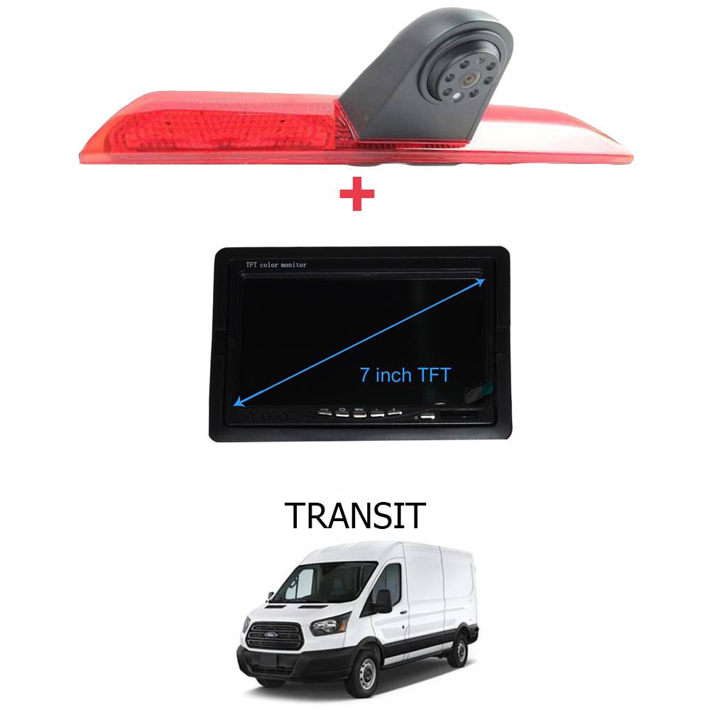 Für Ford Transit Transporter Bremsleuchte Rückfahrkamera LED Nachtsicht + 7" Monitor