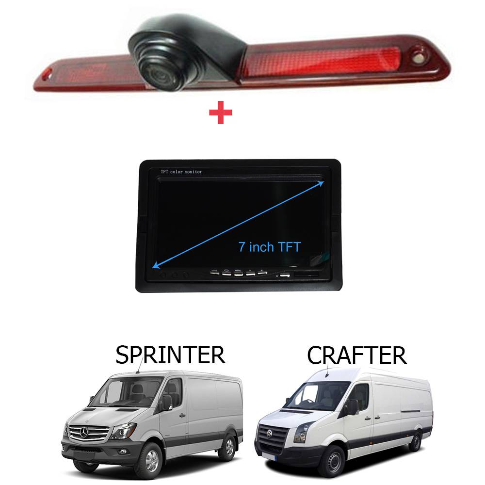 Für Mercedes Sprinter VW Crafter Bremsleuchte Rückfahrkamera + 7" Monitor