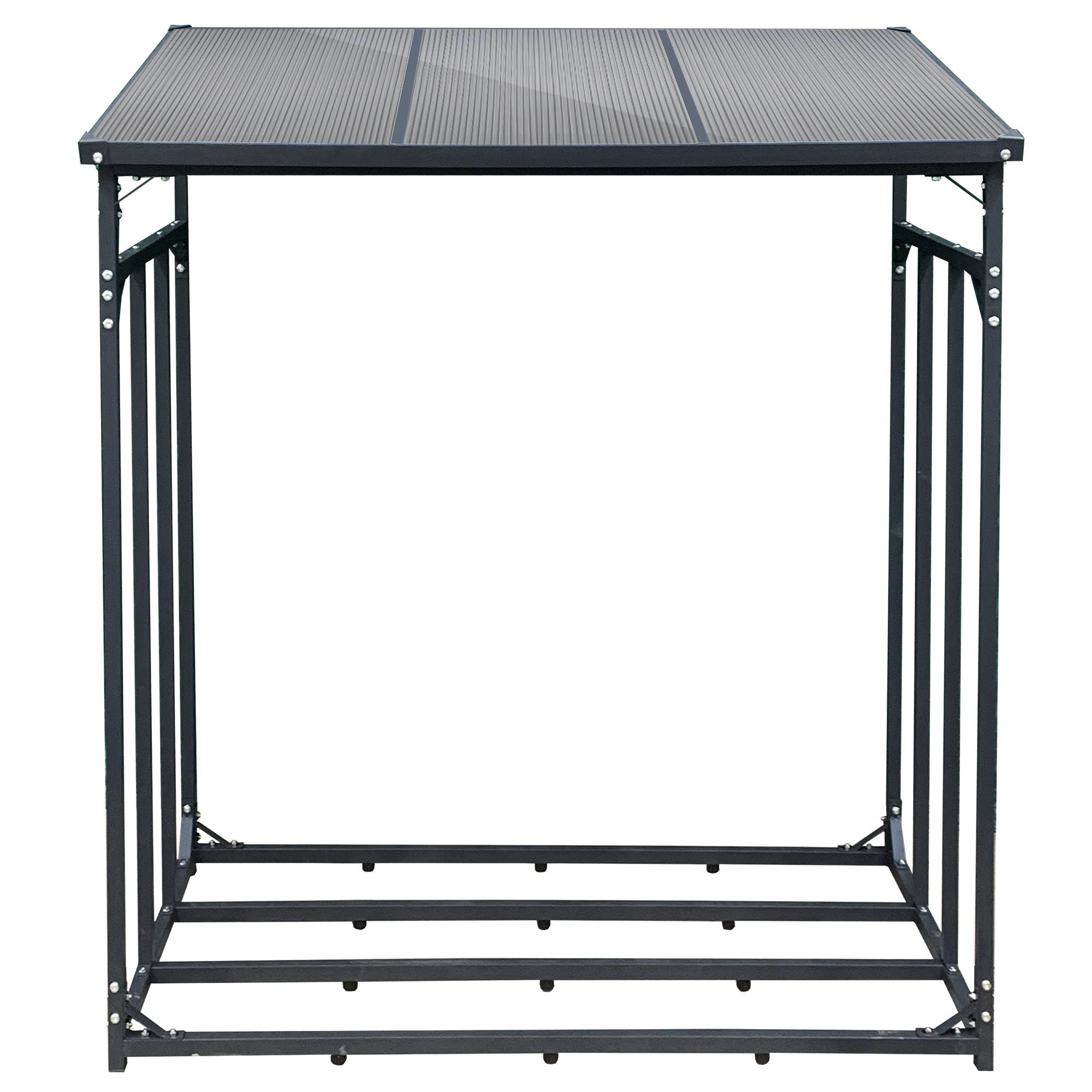 SCHMIDT security tools Kaminholzregal 143x70x145cm Stahl Anthrazit Brennholzregal Holzstappelhilfe Holzunterstand 1,4 m³ Holz-Regal