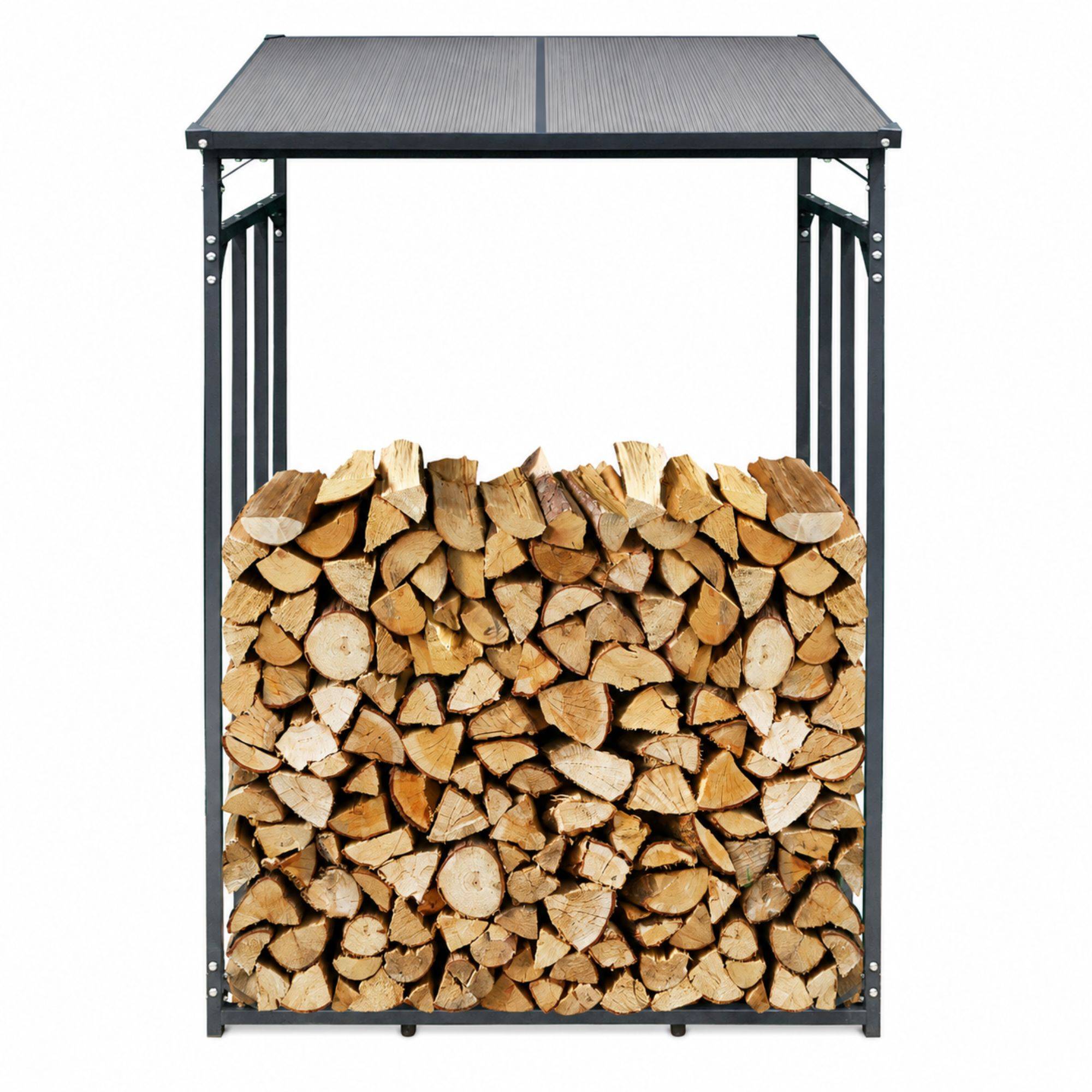 SCHMIDT security tools Kaminholzregal Außen 130x70x185 cm Stahl mit Dach