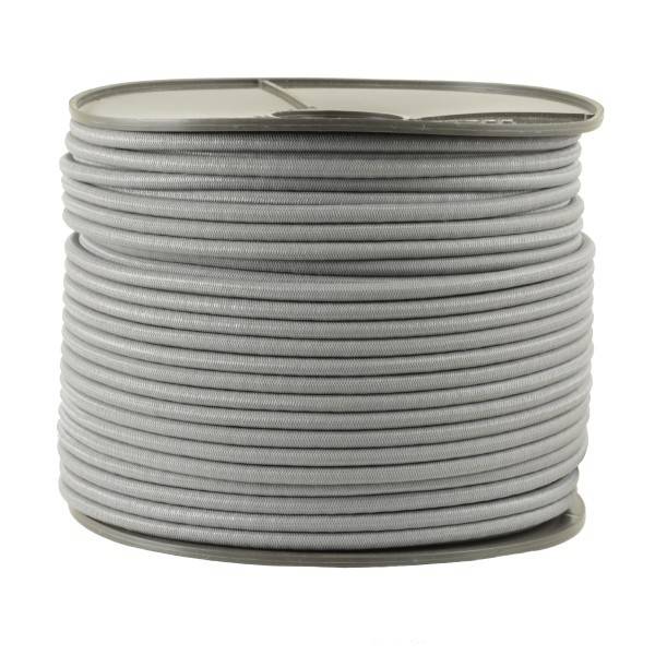 Dreamprint Expanderseil 6mm Grau 20m Seil Spannseil Planenseil Gummileine elastisches Gummiseil für Anhängerplane mit 10x Würgeklemmen