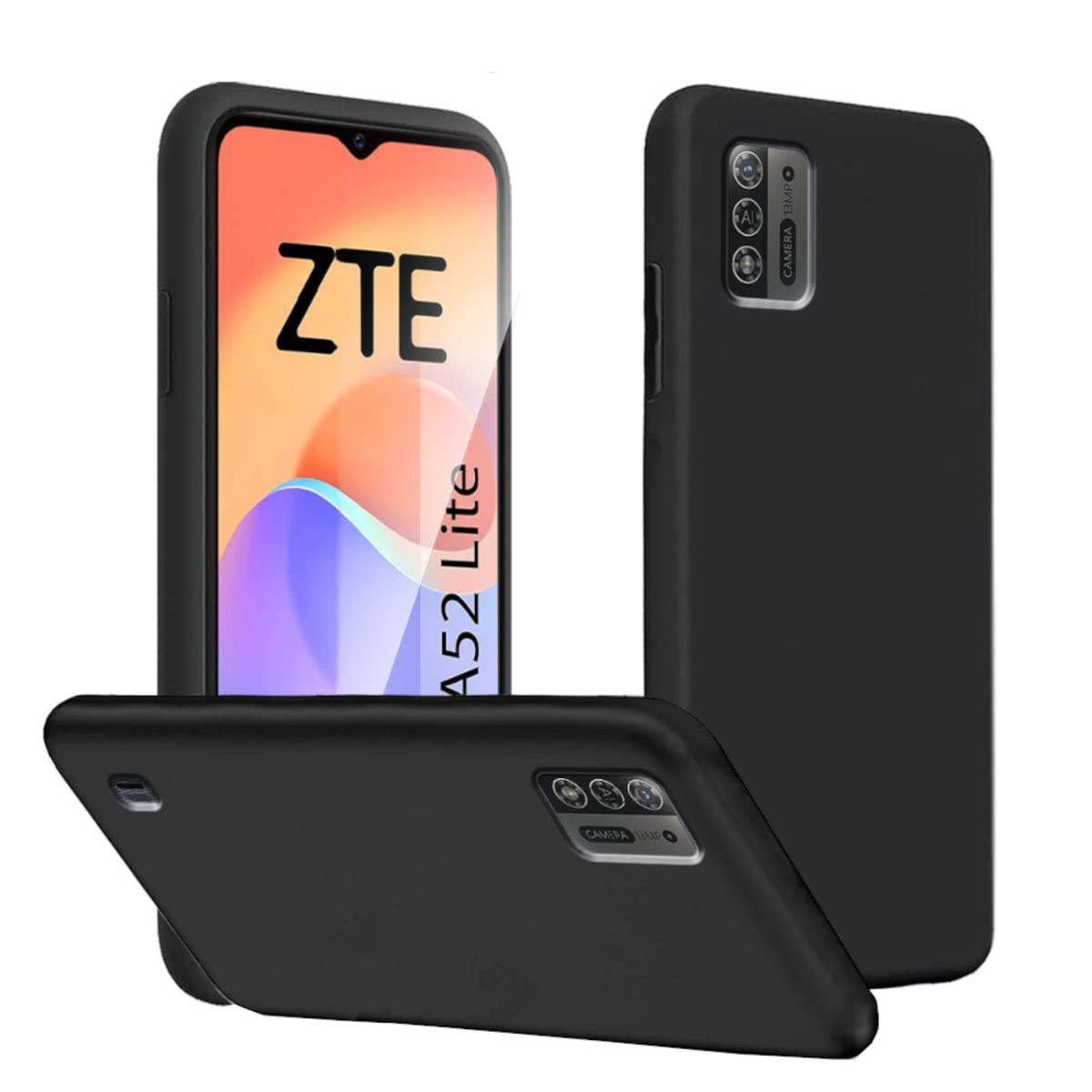 Für ZTE Blade A52 Lite Silikoncase TPU Schutz Schwarz Handy Tasche Hülle Cover Etui Zubehör Neu