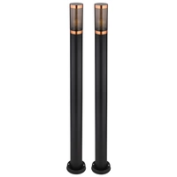 Stehleuchte Pollerleuchte Wegeleuchte Gartenlampen schwarz IP44 Standleuchte Balkon, Edelstahl Kupfer, 1x E27 Fassung, DxH 12,7x110cm, 2er Set Stehleuchte Pollerleuchte Wegeleuchte Gartenlampen schwarz IP44 Standleuchte Balkon, Edelstahl Kupfer, 1x E27 Fassung, DxH 12,7x110cm, 2er Set